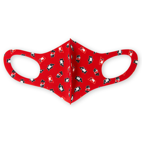 名古屋グランパスとコラボマスク　パステルマスク　赤アソート（総柄）１
